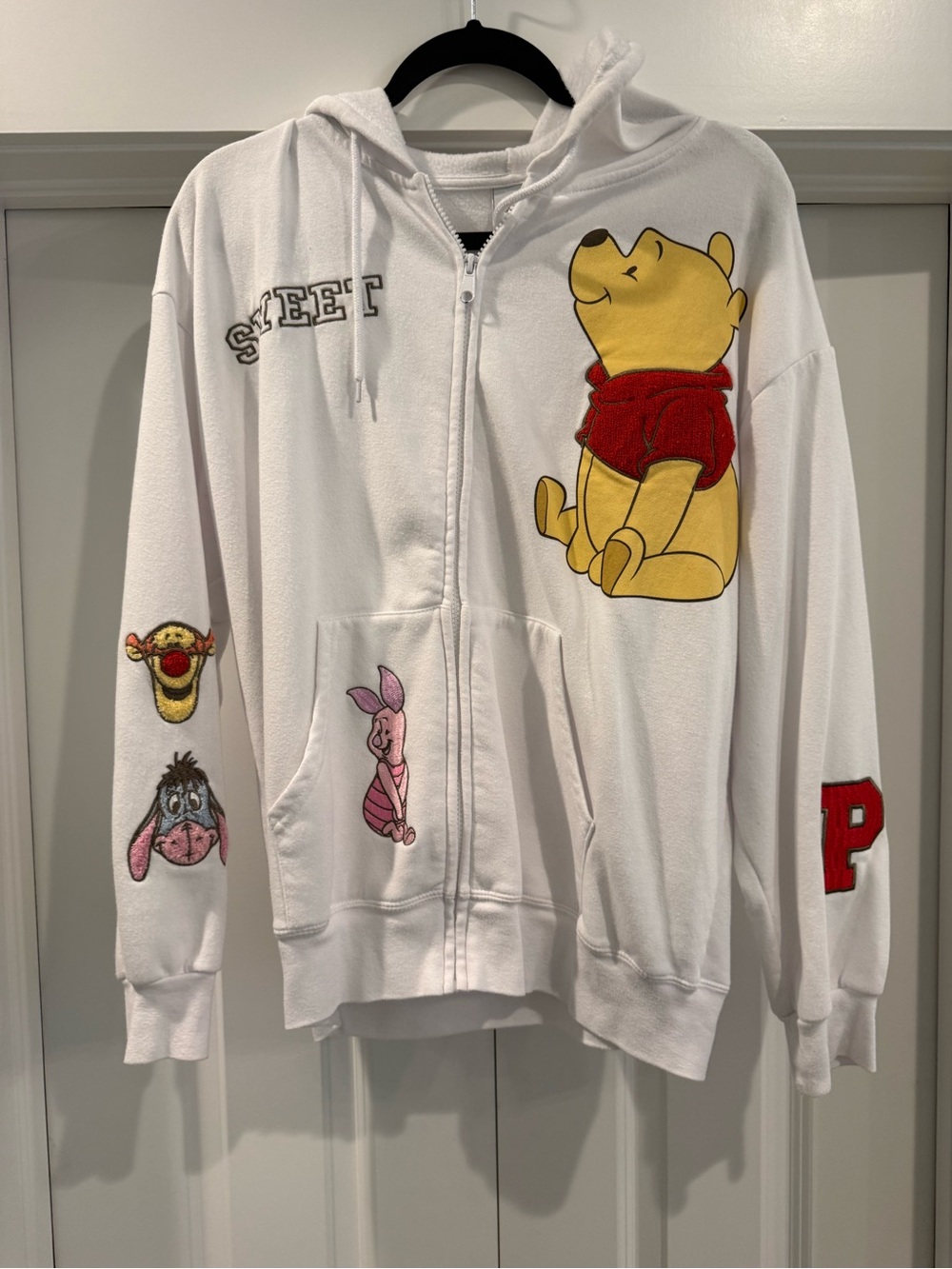 Disney White Winnie the Pooh & Friends Zip-Up Hoodie